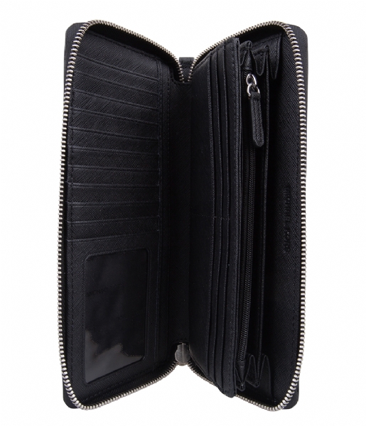 Michael Kors Zip wallet Jet Set Travel Continental black & silver colored hardware