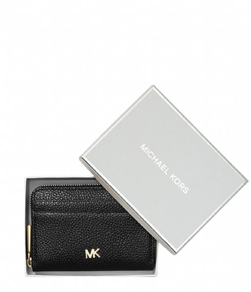 Michael Kors Zip wallet Mott Coin Card Case black & gold hardware