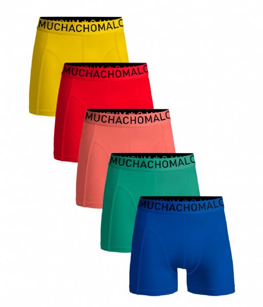 Muchachomalo  5 Pack Light Cotton Solid Blue Green Orange Red Yellow