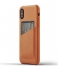 Mujjo Smartphone cover Leather Wallet Case iPhone X saddle tan