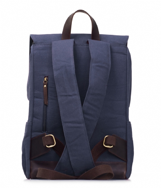 O My Bag Laptop Backpack Mau Backpack 15 Inch navy waxed canvas / dark brown hunter