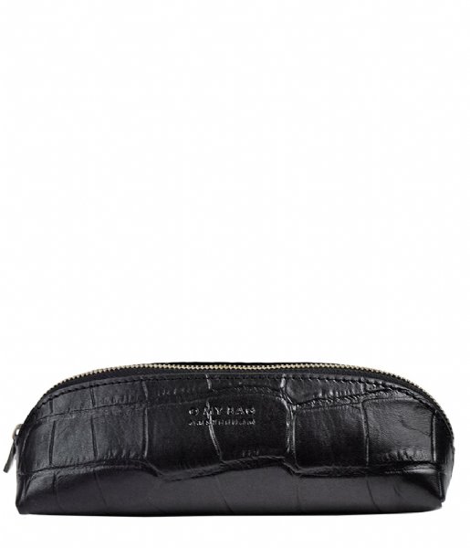 O My Bag  Pencil Case Small Croco Zwart Croco Classic Leather
