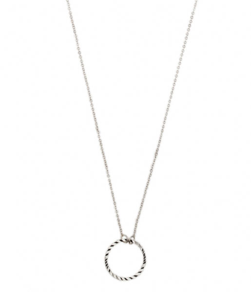 Orelia Necklace Circle Cut Out Ditsy Necklace silver plated (8726)