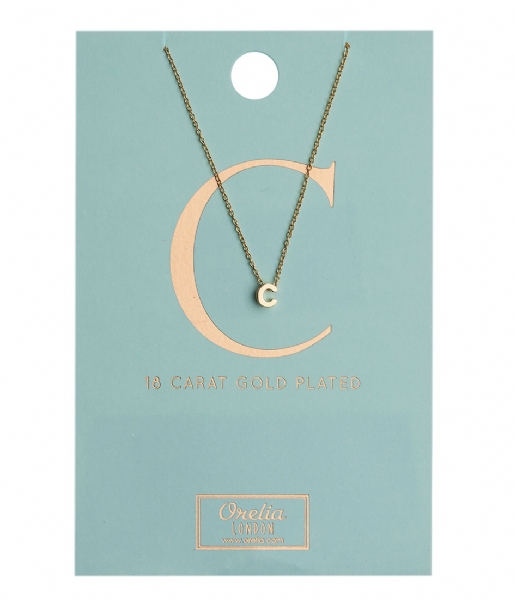 Orelia Necklace Necklace Initial C pale gold plated (10363)