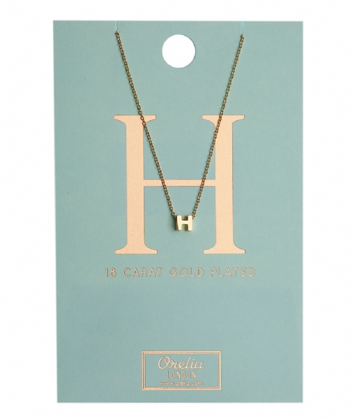 Orelia Necklace Necklace Initial H pale gold plated (10751)