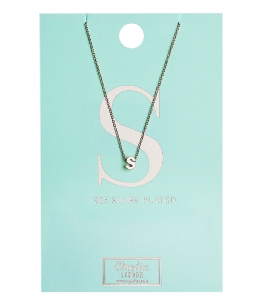 Orelia Necklace Necklace Initial S silver plated (10379)