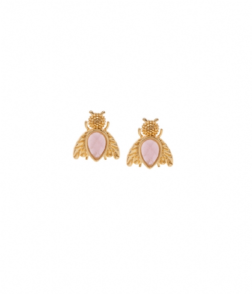 Orelia Earring Semi Precious Bug Stud Earrings rose color