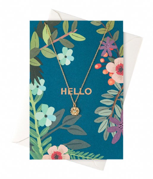 Orelia Necklace Hello Flower Necklace Giftcard pale gold (22094)