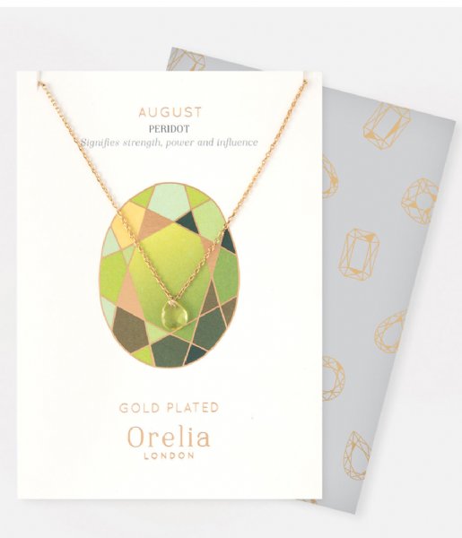 Orelia Necklace August Birthstone Gift Envelope peridot (23164)