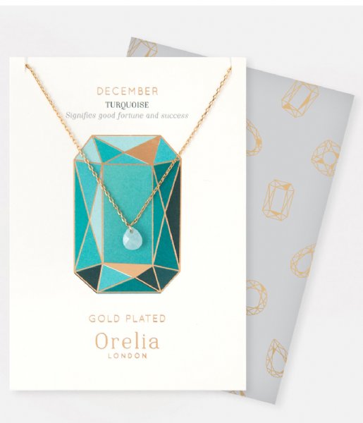 Orelia Necklace December Birthstone Gift Envelope turquoise (23168)