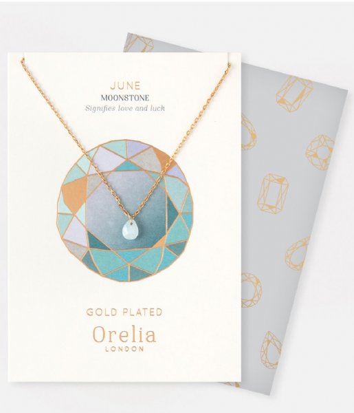 Orelia Necklace June Birthstone Gift Envelope moonstone (23162)