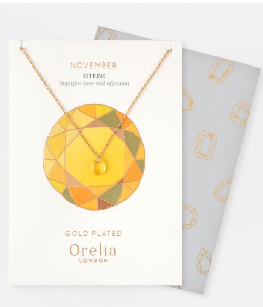 Orelia Necklace November Birthstone Gift Envelope citrine (23167)