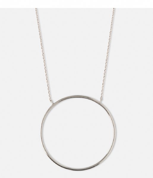 Orelia Necklace Large Open Circle Necklace silver plated (23247)