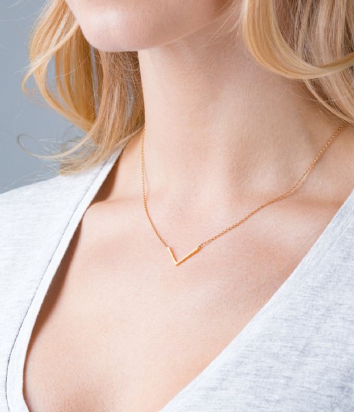 Orelia Necklace Clean V Necklace pale gold plated (8041)