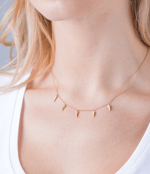 Orelia Necklace Mini Tusk Station Necklace pale gold plated (22773)