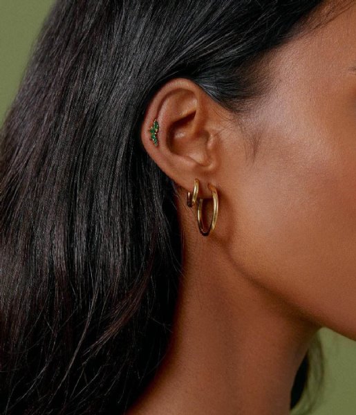 Orelia Earring Everyday Elevated Hoops Gold Plated
