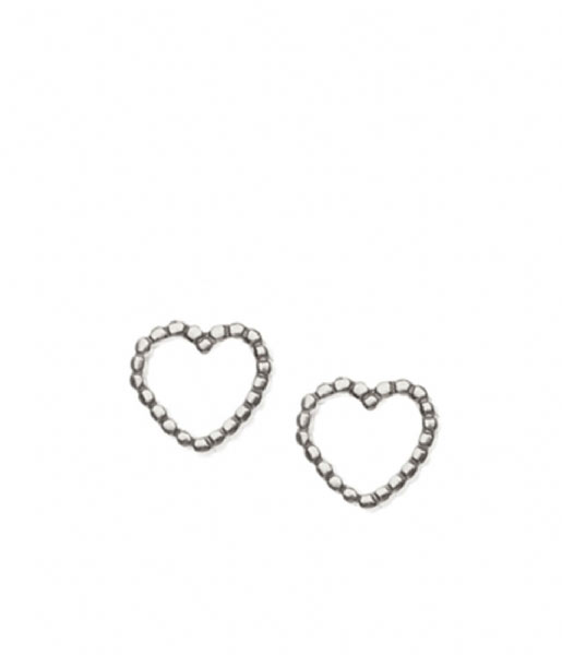 Orelia Earring Tiny Open Heart Stud Earrings silver (8079)