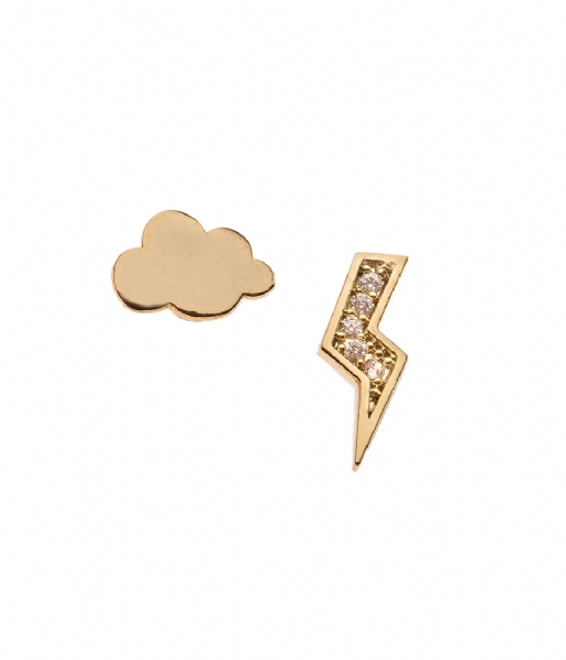 Orelia Earring Cloud And Lightening Earrings pale gold plated (21001)