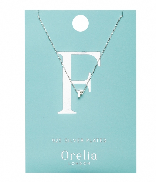 Orelia Necklace Necklace Initial F silver plated (21143)