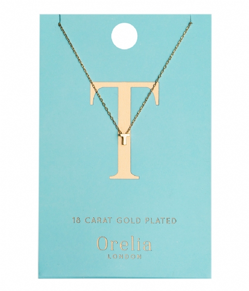 Orelia Necklace Necklace Initial T pale gold plated (21160)