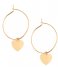 Orelia Earring Heart Drop Hoop Earrings pale gold (22703)