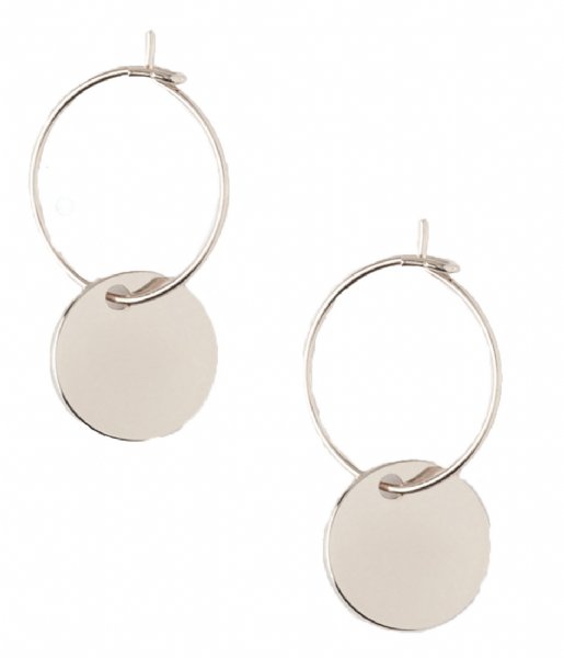 Orelia Earring Mini Coin Hoop Earring silver (22701)
