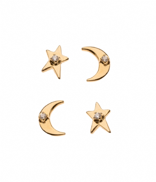 Orelia Earring Star And Moon 2 pack crystal