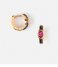 Orelia Earring Oval Jewel Huggie Hoops pale gold plated (23295)