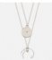 Orelia Necklace Coin Crescent 2 Row Necklace silver plated (23343)