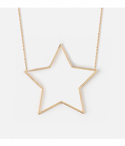Orelia Necklace Large Open Star Necklace pale gold plated (23350)