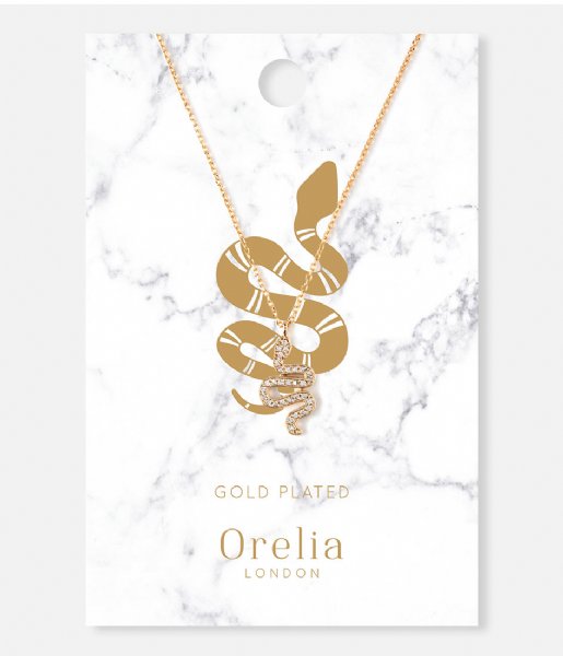Orelia Necklace Crystal Snake Necklace pale gold plated (23362)