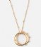 Orelia Necklace Double Ring Metal Beaded Necklace gold plated (ORE24086)