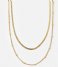 Orelia Necklace Satellite Flat Snake Layered Chain gold plated (ore25026)