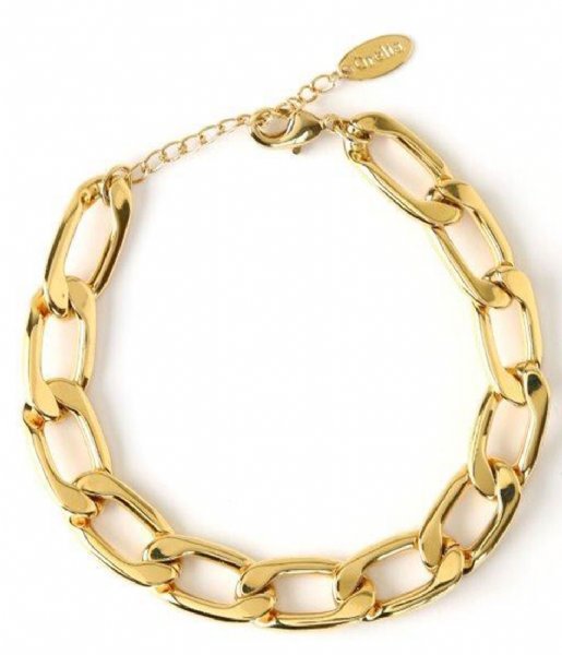 Orelia Bracelet Orelia armband gourmette schakel breed goudkleurig Goudkleurig (ORE24475)