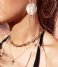 Orelia Earring Star Embellished Mop Disc Earring gold white (ORE24262)