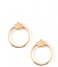 Orelia Earring Front Facing Metal Star Hoops pale gold plated (ORE24002)