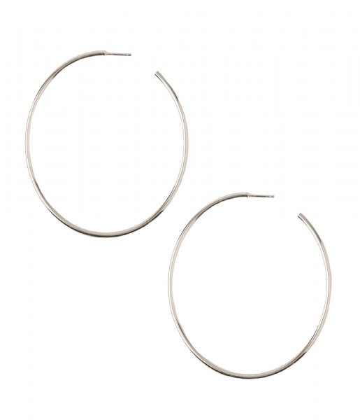 Orelia Earring Chunky Large Size Hoops silver plated (ORE25054)