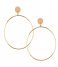 Orelia Earring Disc Hoop Drop Earrings pale gold plated (ORE24067)