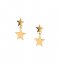 Orelia Earring Double Star Drop Stud Earrings pale gold plated (ORE25048)