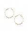 Orelia Earring Metal Beaded Hoop Earrings pale gold plated (ORE24070)