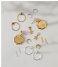 Orelia Earring Beaded Double Disc Drop Earrings pale gold plated (ORE25046)