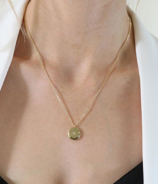 Orelia Necklace Mini Locket Short Necklace pale gold plated (ORE25158)