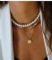 Orelia Necklace Cupchain Flat Snake Chain pale gold plated (ORE25162)
