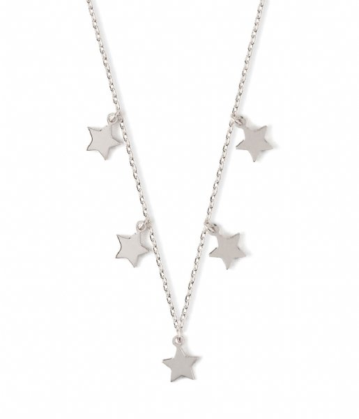 Orelia Necklace Star Charm Multi Drop Short Necklace silver plated (ORE24106)