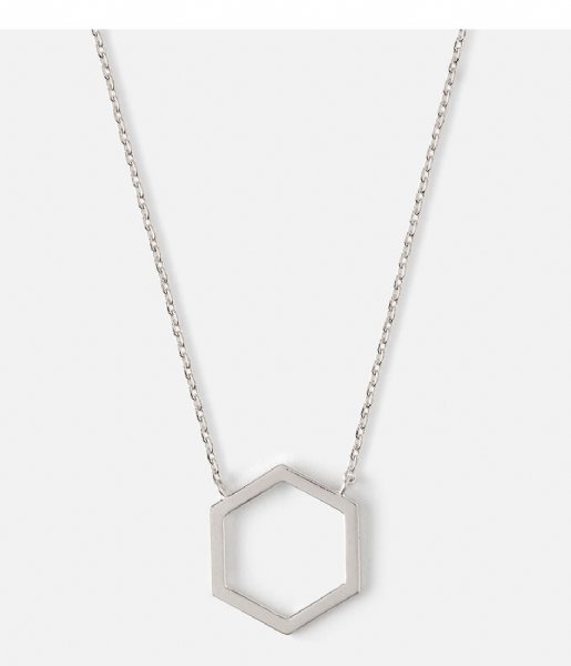 Orelia Necklace Cutout Hexagon Charm Necklace silver plated (ORE24108)