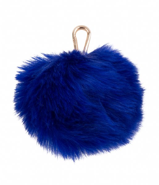 Pauls Boutique Keyring Large Fur Pom Trinkets Gold electric blue