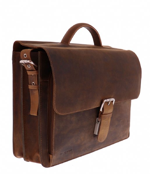 Plevier Laptop Shoulder Bag Darwin Leren Old School Bag 15.6 Inch brown (2)