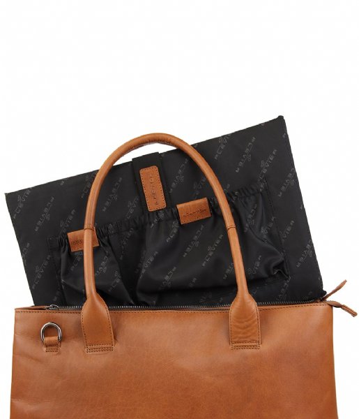 Plevier Laptop Shoulder Bag Amber Damestas 15.6 Inch Cognac (3)