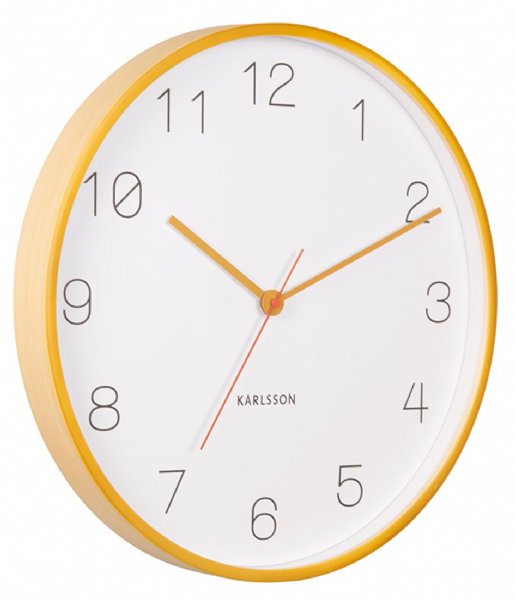 Karlsson Wall clock Wall Clock Joy Wood W. Accents Ochre Yellow (KA5926YE)