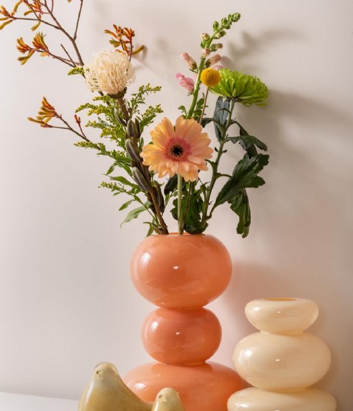 Present Time Decorative object Vase Bubbles Glass Large Soft Orange (PT3967LO)